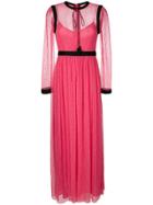 Philosophy Di Lorenzo Serafini Long Sleeved Lace Gown - Pink & Purple