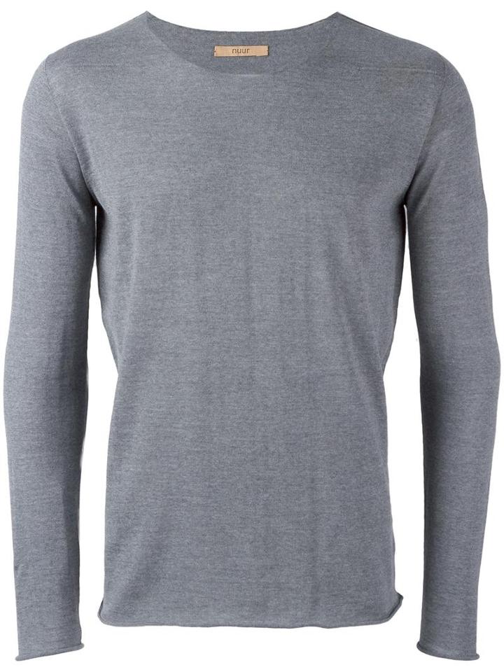 Nuur Scoop Neck Jumper, Men's, Size: 46, Grey, Merino