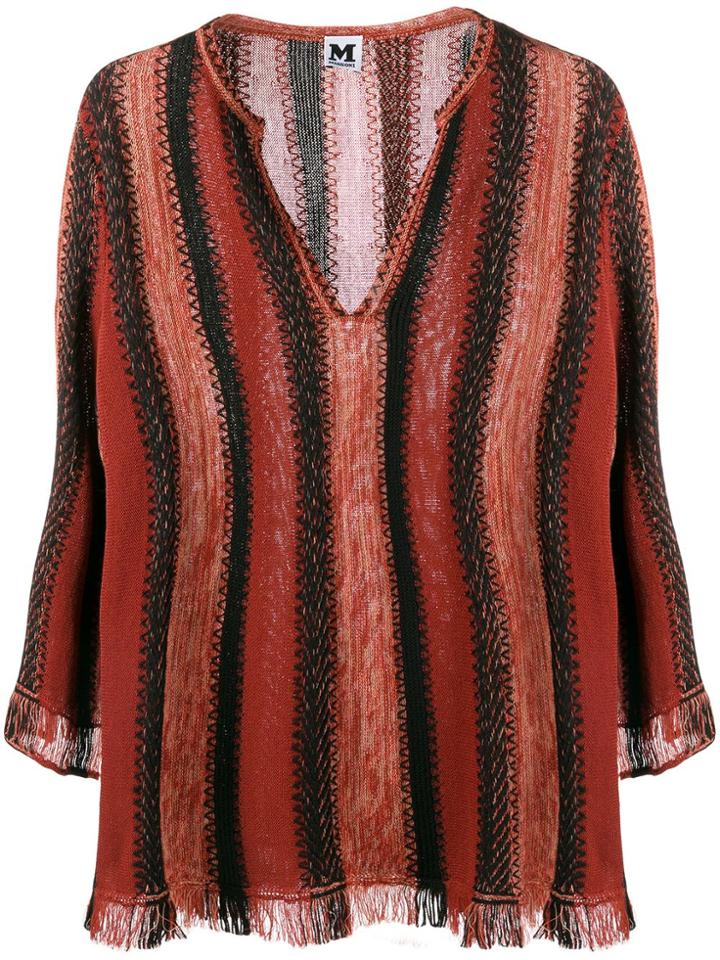 M Missoni Striped Knit Top - Brown