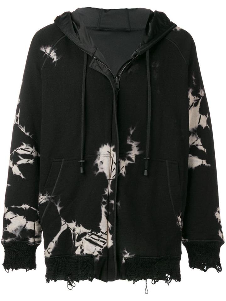 Di Liborio Tie Dye Zipped Hoodie - Black