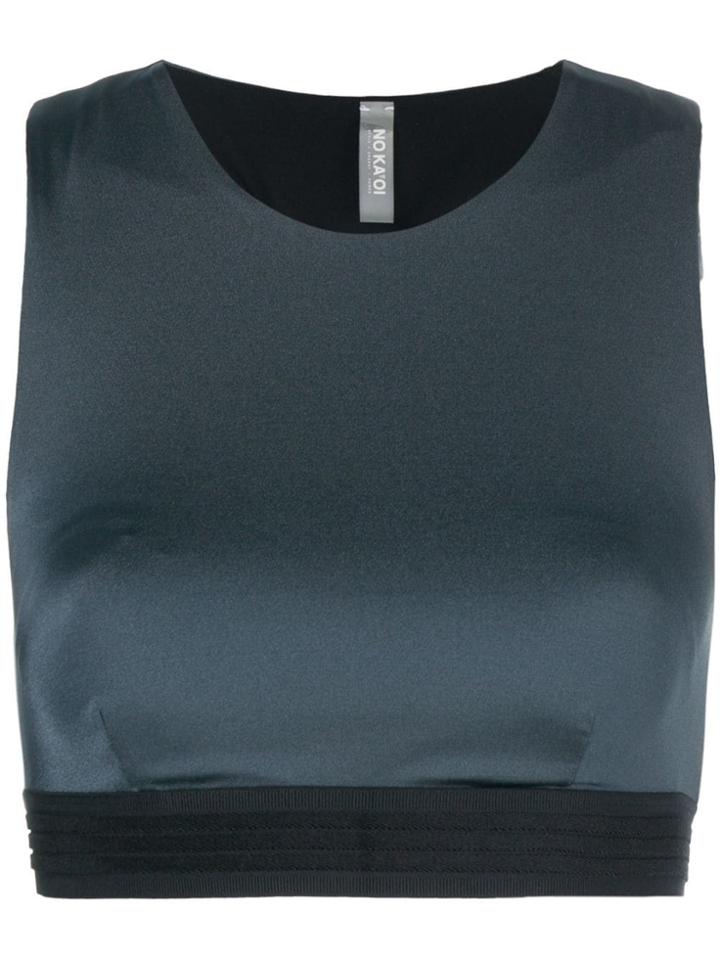 No Ka' Oi Colour Block Crop Top - Blue