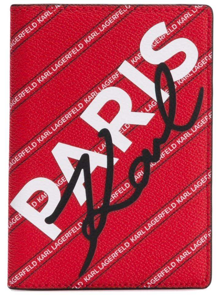 Karl Lagerfeld K/city Paris Passport Holder - Red