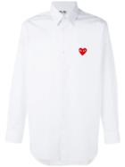 Comme Des Garçons Play Embroidered Logo Shirt, Men's, Size: Xl, White, Cotton