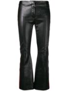 Alexander Mcqueen Cropped Lambskin Trousers - Black