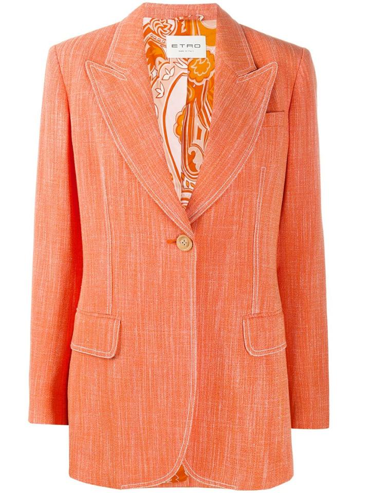Etro Stitch Detail Blazer - Orange