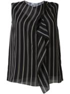 Lanvin - Striped Blouse - Women - Silk - 38, Black, Silk