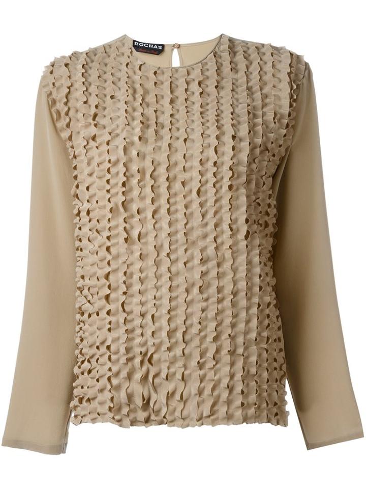 Rochas 'ropi' Blouse, Women's, Size: 44, Nude/neutrals, Silk