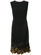 Oscar De La Renta Embroidered Fringe Dress - Black