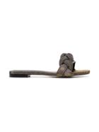 Marco De Vincenzo Glitter Lurex Braided Sandals - Metallic