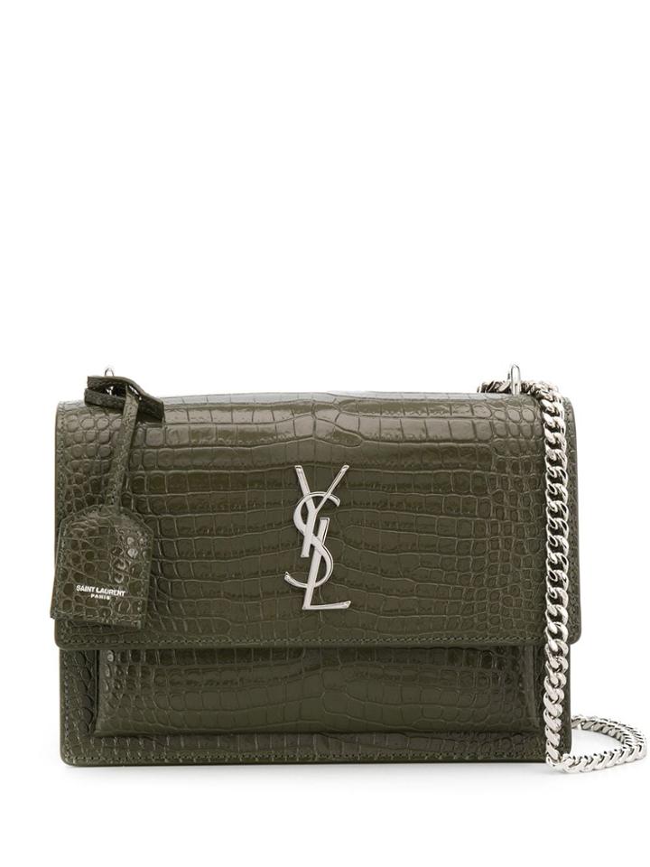 Saint Laurent Medium Sunset Monogram Shoulder Bag - Green