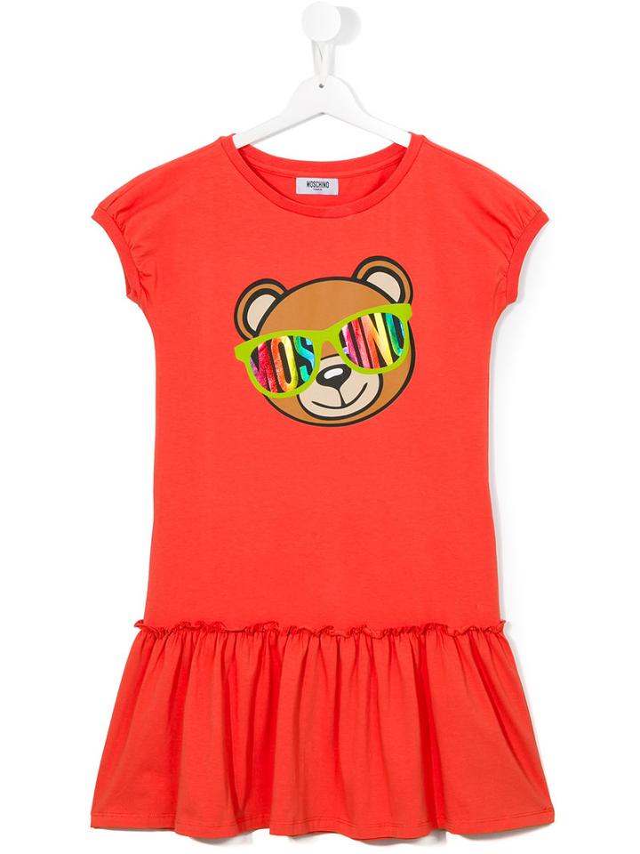 Moschino Kids - Teddy Bear Dress - Kids - Cotton/spandex/elastane - 14 Yrs, Girl's, Yellow/orange