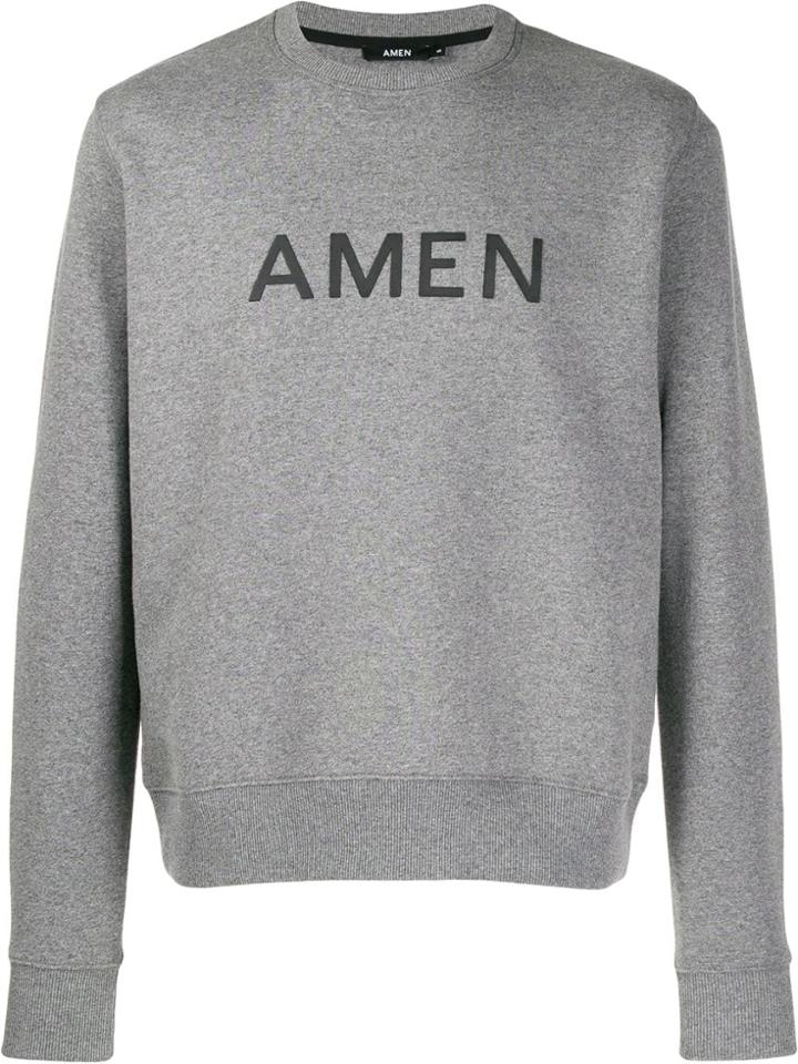 Amen Printed Logo Sweatshirt - Grey