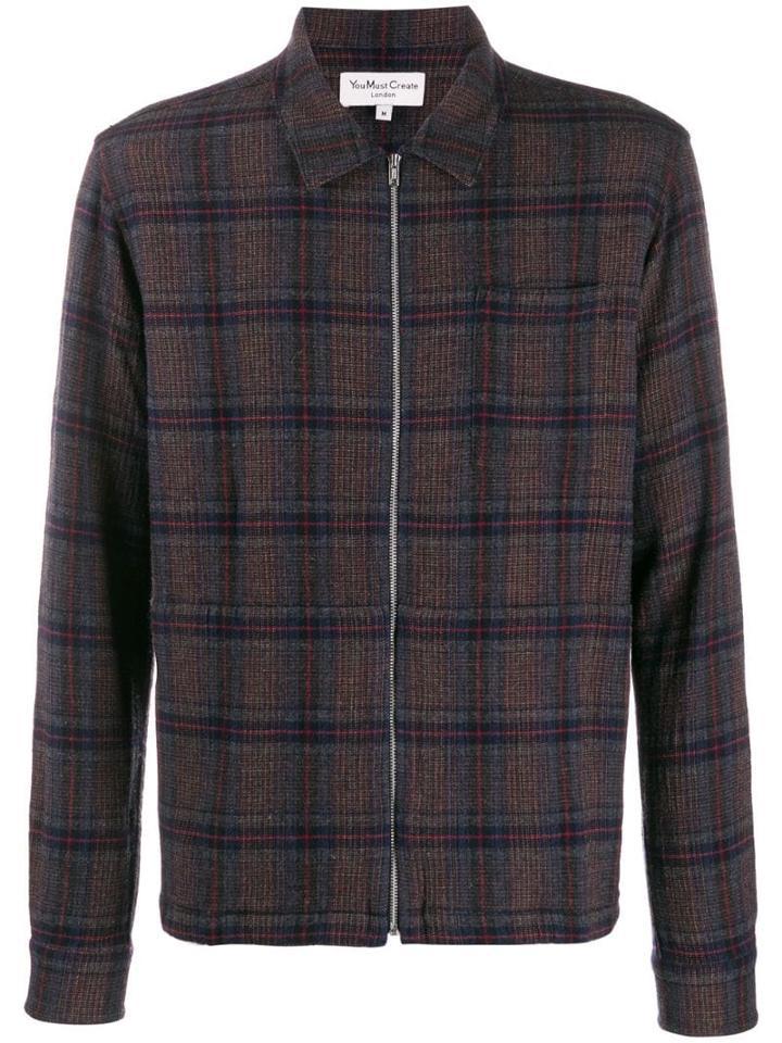 Ymc Checked Shirt Jacket - Blue