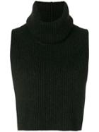 Isabel Benenato Cropped Knit Vest - Black