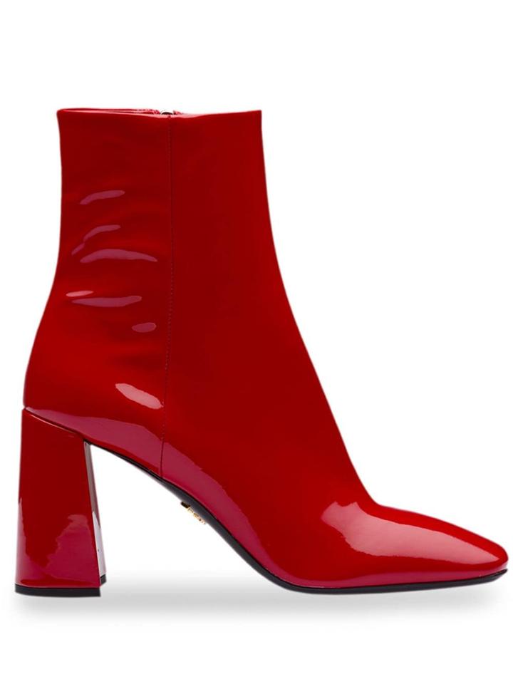 Prada Square-toe Boots - Red