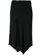 Dkny Asymmetric Hem Skirt, Women's, Size: Large, Black, Viscose