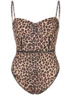 Jonathan Simkhai Leopard Print Bustier One-piece - Brown