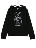 Karl Lagerfeld Kids Embroidered Logo Hoodie - Black