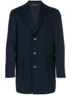 Canali Short Coat With Pocket Patch - Blue