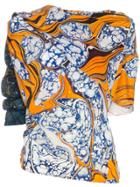 Rosie Assoulin Rosie Top Drpd Ofshldr 3q Slv - Yellow & Orange