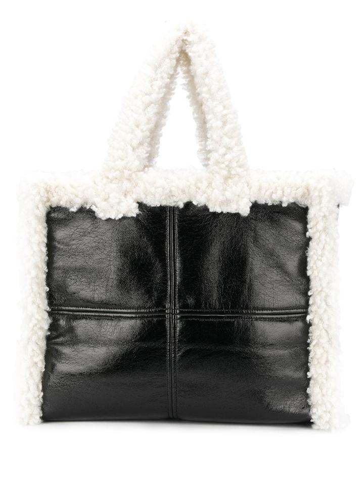 Stand Studio Lola Shearling Tote Bag - Black