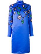 Marni Floral Print Long Sleeve Dress - Blue