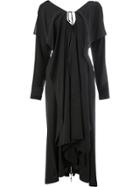 Yohji Yamamoto Ruffle Zip Back Dress - Black