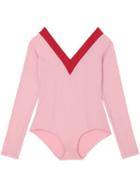 Burberry Two-tone Stretch Jersey Bodysuit - Pink