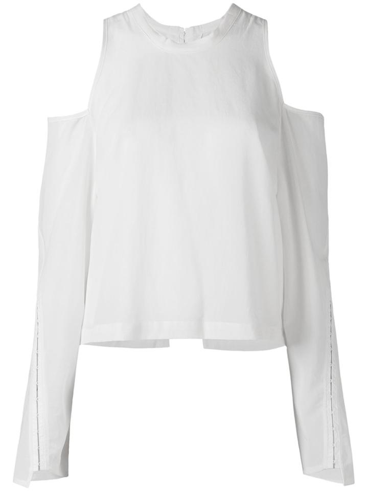 Lost & Found Ria Dunn - Open Shoulder Top - Women - Cotton/lyocell - M, Women's, White, Cotton/lyocell