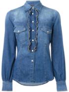 Just Cavalli Frill Trim Denim Shirt