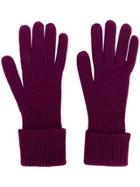 N.peal Ribbed Knit Gloves - Pink & Purple