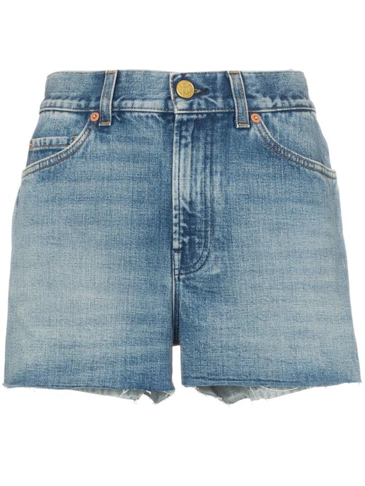 Gucci Denim Strawberry Patch Shorts - Blue