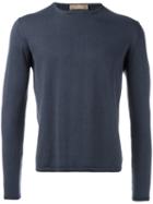 Cruciani Crew Neck Sweater, Men's, Size: 52, Blue, Cotton