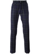 Jacob Cohen Plaid Tapered Trousers, Men's, Size: 32, Green, Wool