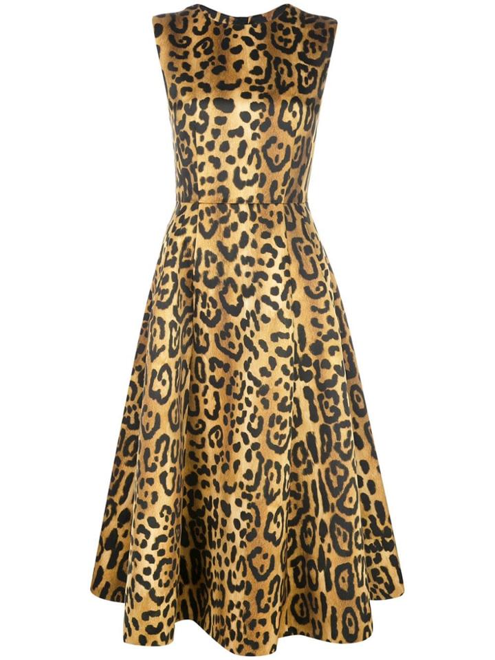 Adam Lippes Leopard Print Dress - Orange