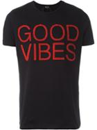 No21 Good Vibes Appliqué T-shirt, Men's, Size: Xl, Black, Cotton