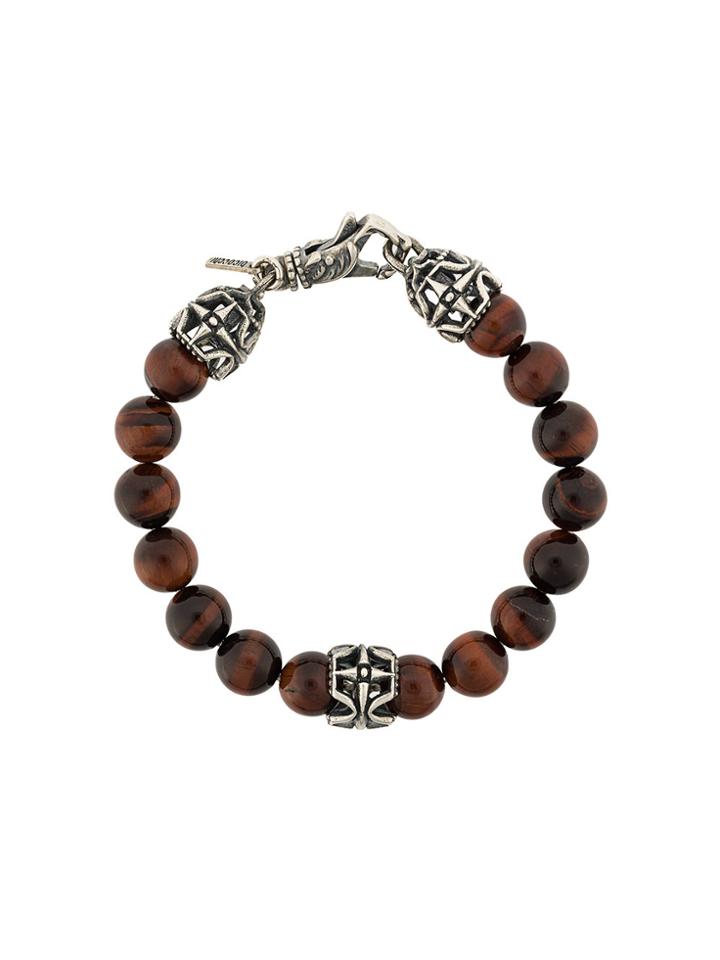 Emanuele Bicocchi Round Shape Embellished Bracelet - Brown