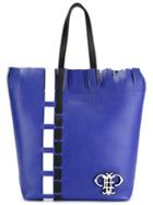 Emilio Pucci Frilled Rectangular Shoulder Bag, Women's, Blue, Leather