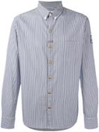 Moncler Grenoble Striped Button Down Shirt, Men's, Size: 1, Blue, Cotton