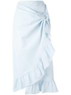Vivetta Ruffled Skirt, Women's, Size: 44, Blue, Cotton
