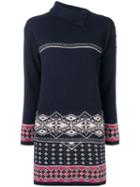 Chanel Pre-owned Intarsia Knitted Dress - Blue