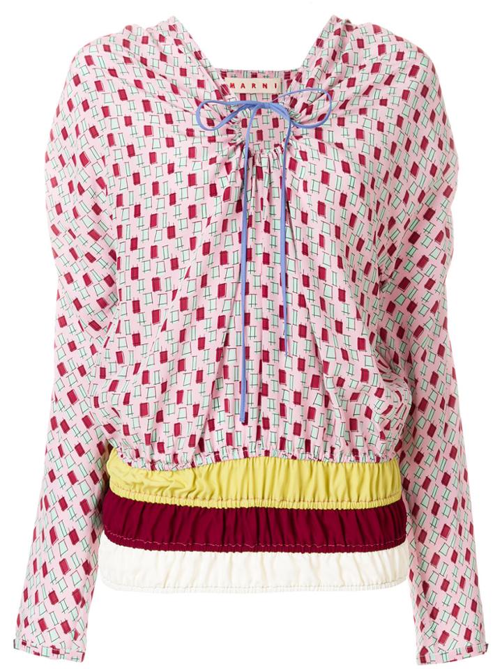 Marni Printed Striped Blouse - Pink & Purple