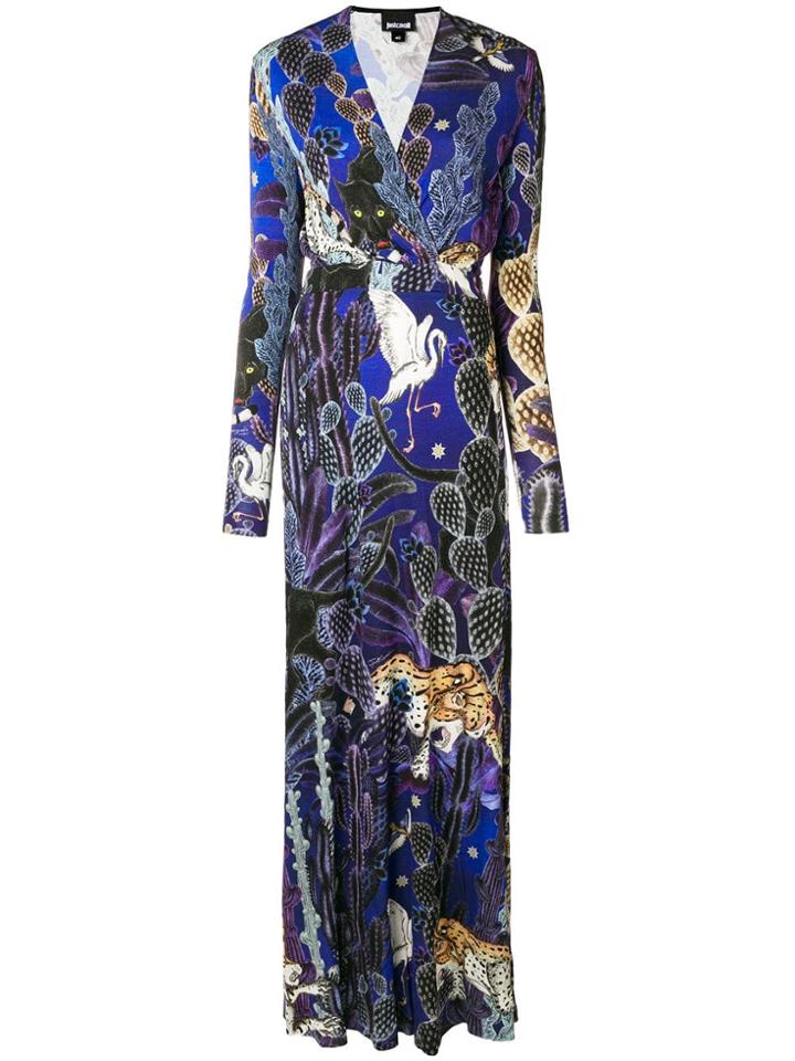 Just Cavalli Night Jungle Maxi Dress - Blue