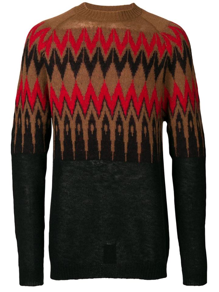 Laneus Geometric Jumper - Black
