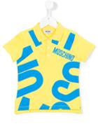 Moschino Kids Logo Print Polo Shirt, Boy's, Size: 6 Yrs, Yellow/orange