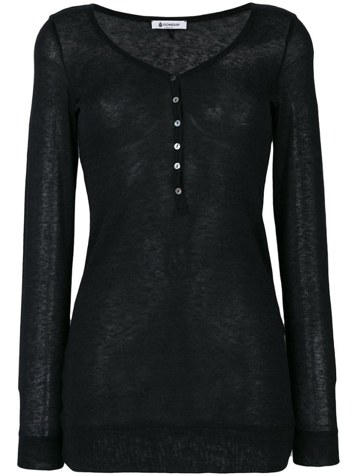 Dondup Buttoned Neck Jumper - Black