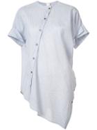 Forme D'expression - Asymmetric Oval Shirt - Women - Silk/cotton - M, Blue, Silk/cotton