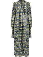 Rokh Geometric Printed Shirt Dress - Blue