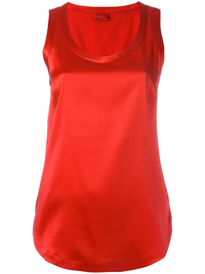 Brunello Cucinelli Scoop Neck Tank Top, Women's, Size: Xl, Red, Silk/spandex/elastane