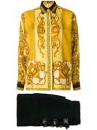 Versace Vintage Couture Bondage Skirt & Shirt - Black